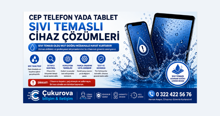 Cep Telefon yada Tablet Sıvı Temaslı Cihaz Çözümleri