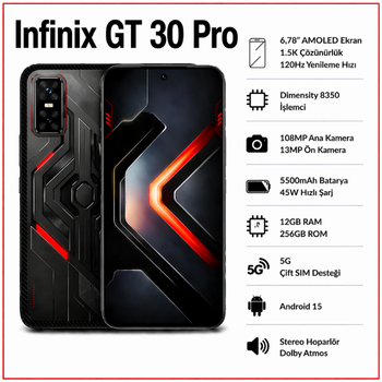 Adana Infinix GT 30 Pro 5G 12+12 Gb 256 GB